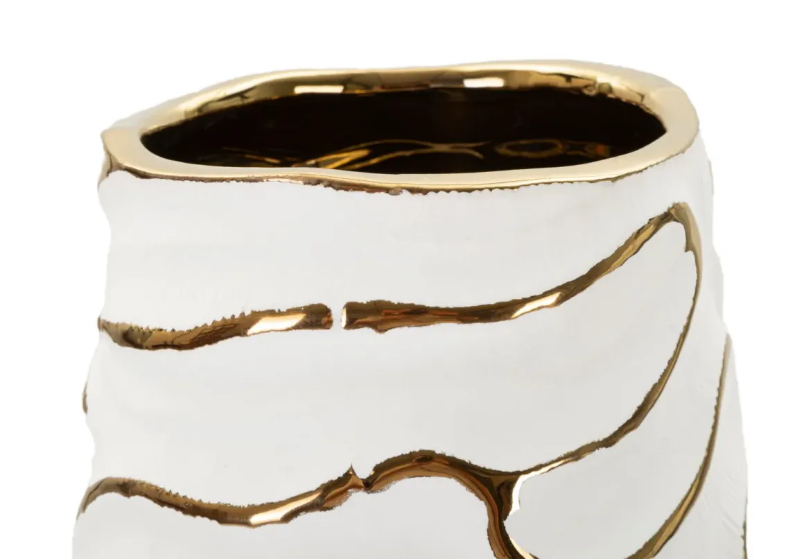 Wazon ceramiczny LIA, biały, Ø 14,5x39,5 cm