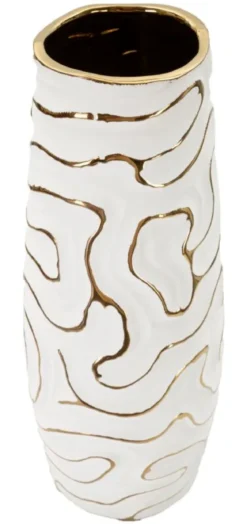 Wazon ceramiczny LIA, biały, Ø 14,5x39,5 cm
