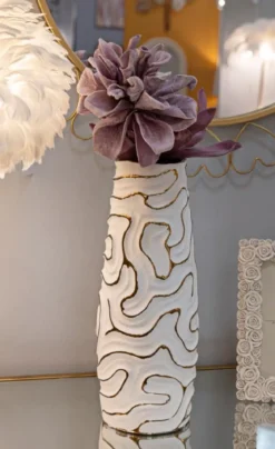 Wazon ceramiczny LIA, biały, Ø 14,5x39,5 cm