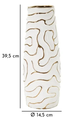 Wazon ceramiczny LIA, biały, Ø 14,5x39,5 cm