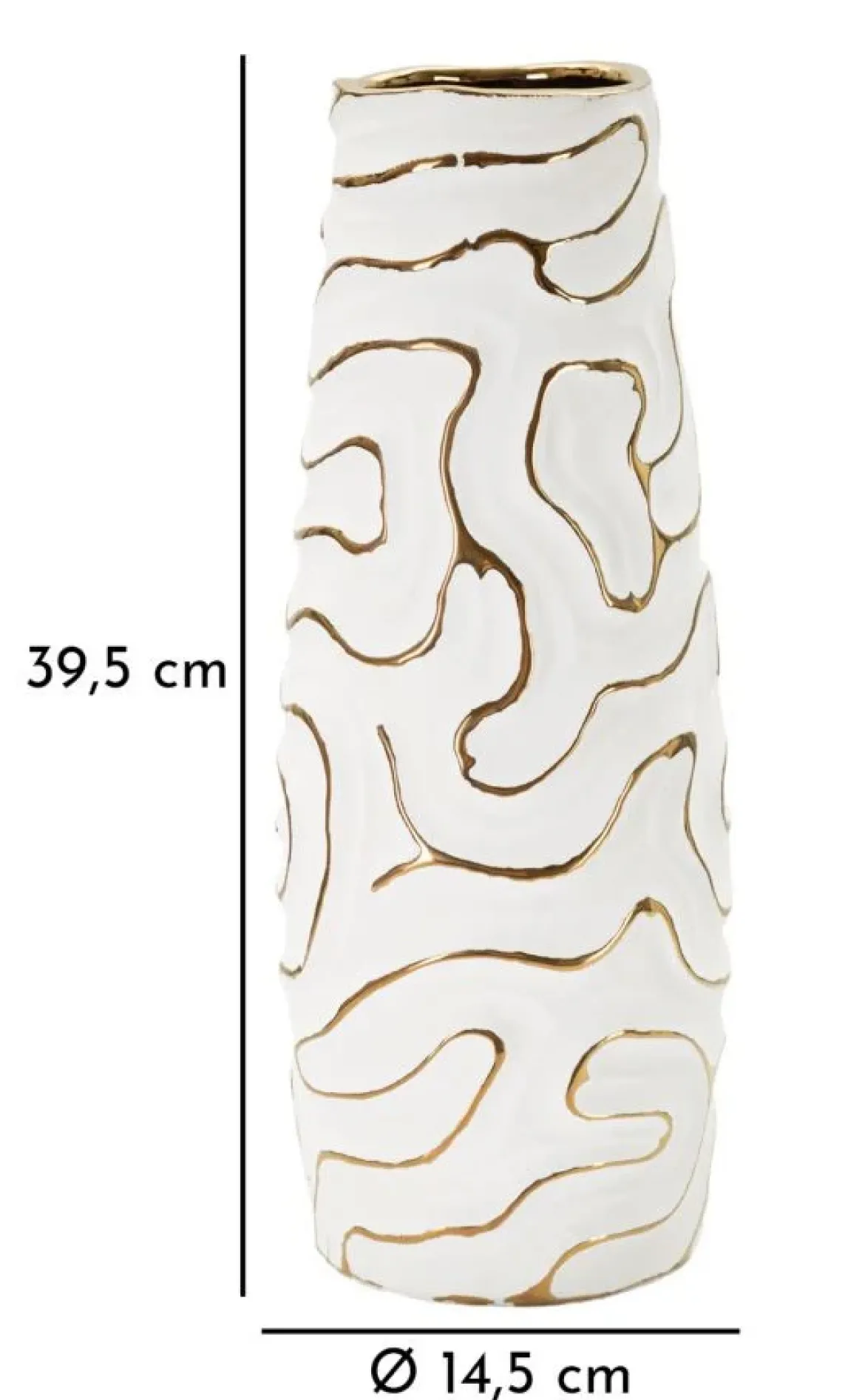 Wazon ceramiczny LIA, biały, Ø 14,5x39,5 cm
