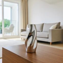 Wazon srebrny TWISTED SKY, ceramiczny