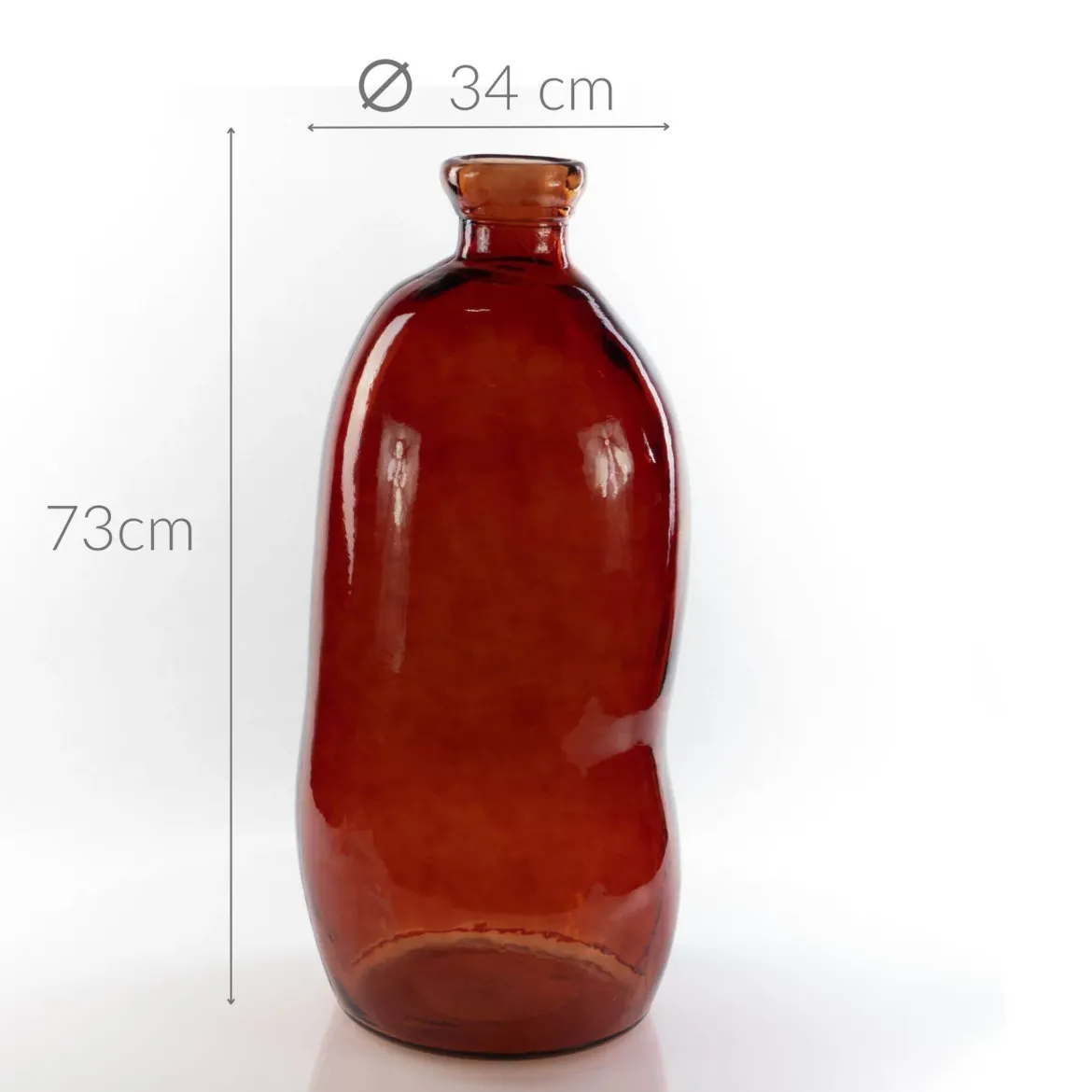 Wazon szklany z recyklingu, 73 cm