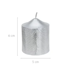 Świeca ozdobna z metalicznym wzorem, 5 x 6 cm
