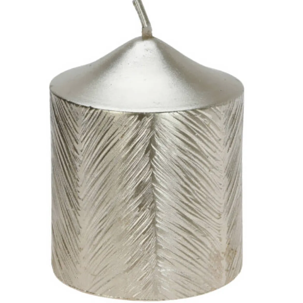 Świeca ozdobna z metalicznym wzorem, 5 x 6 cm