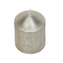 Świeca ozdobna z metalicznym wzorem, 7 x 10 cm