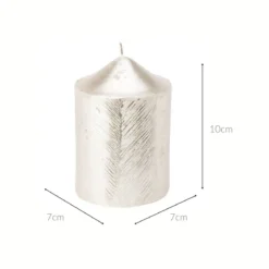 Świeca ozdobna z metalicznym wzorem, 7 x 10 cm