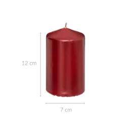 Świeca walec, błyszcząca, 12 cm
