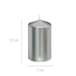 Świeca walec, błyszcząca, 12 cm