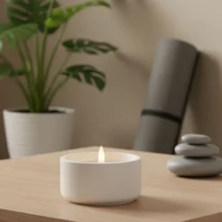 Świeca woskowa LED z płomieniem 3D, Ø 10 cm