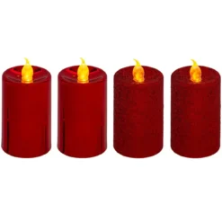 Świece LED brokatowe, 4 szt.