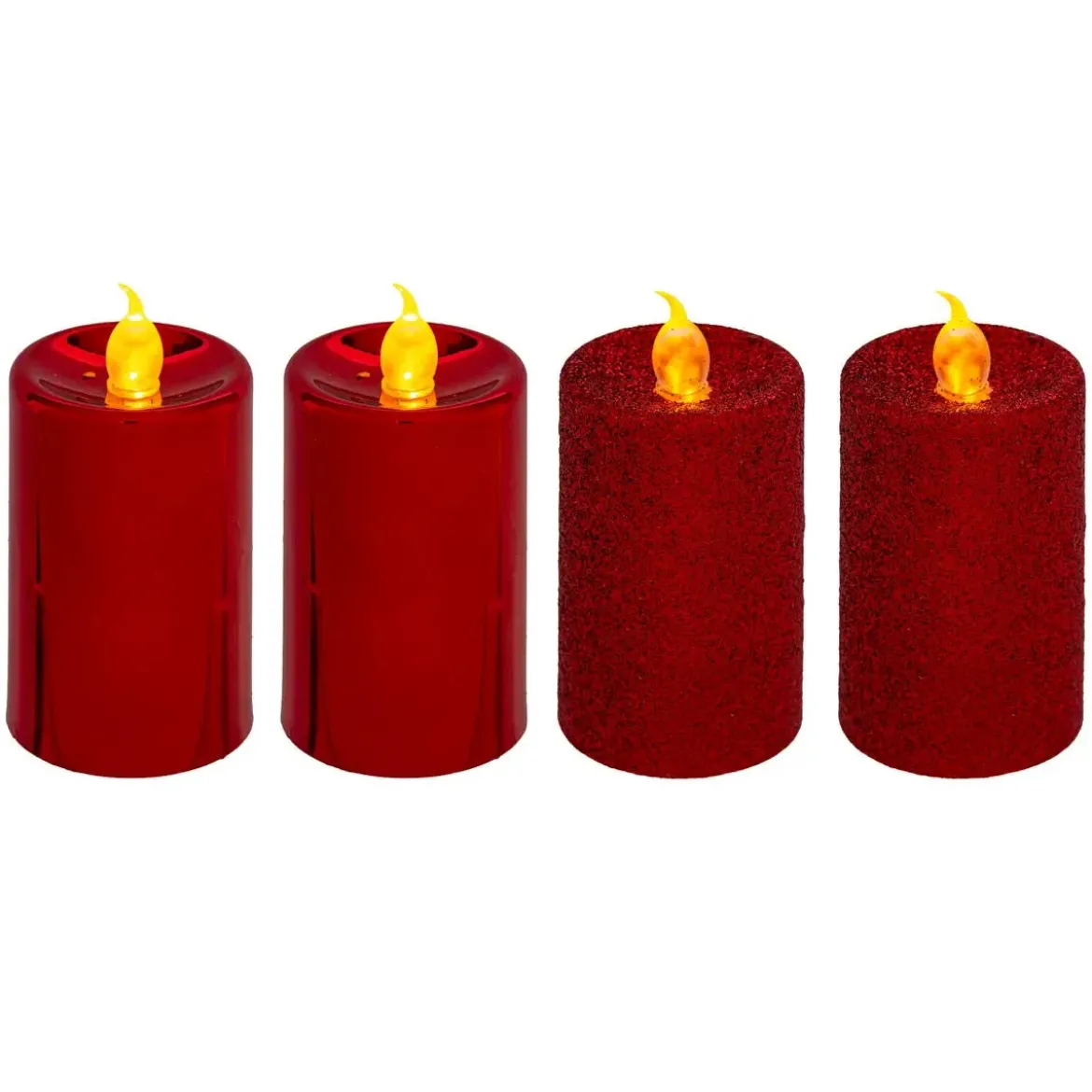 Świece LED brokatowe, 4 szt.