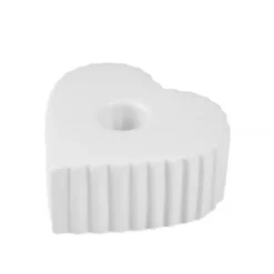 Świecznik ceramiczny na długą świecę w kształcie serca ANIMA, 4 x 9 cm