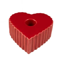 Świecznik ceramiczny na długą świecę w kształcie serca ANIMA, 4 x 9 cm