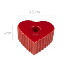 Świecznik ceramiczny na długą świecę w kształcie serca ANIMA, 4 x 9 cm