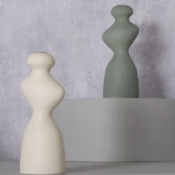 Świecznik ceramiczny o nieregularnym kształcie MORANA, 22 cm