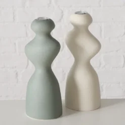 Świecznik ceramiczny o nieregularnym kształcie MORANA, 22 cm