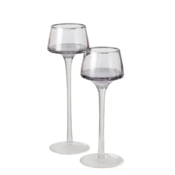 Świeczniki szklane SMOLA, 2 szt. 20-23 cm