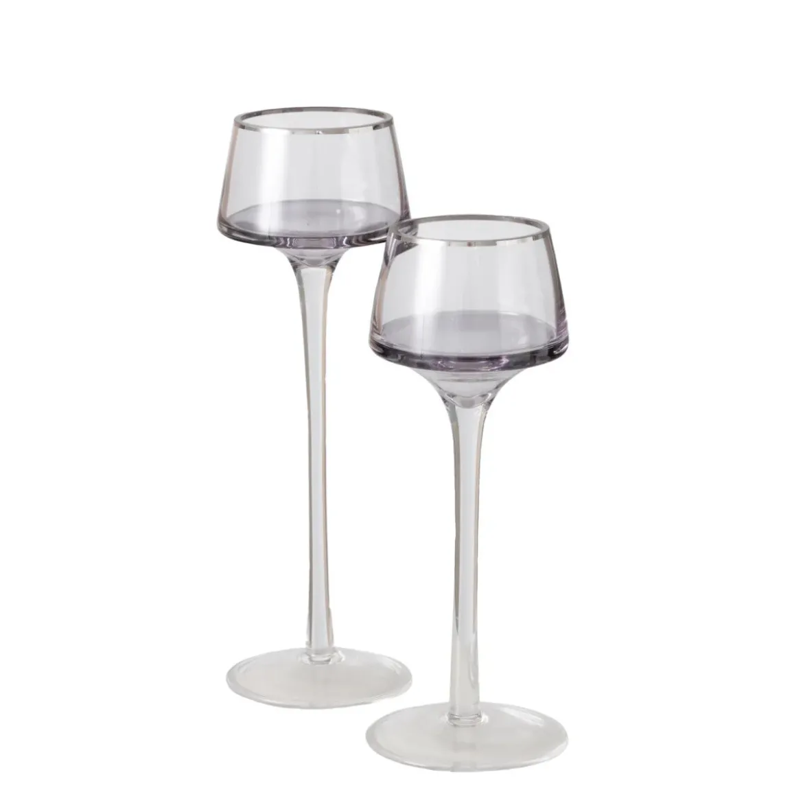 Świeczniki szklane SMOLA, 2 szt. 20-23 cm