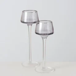 Świeczniki szklane SMOLA, 2 szt. 20-23 cm