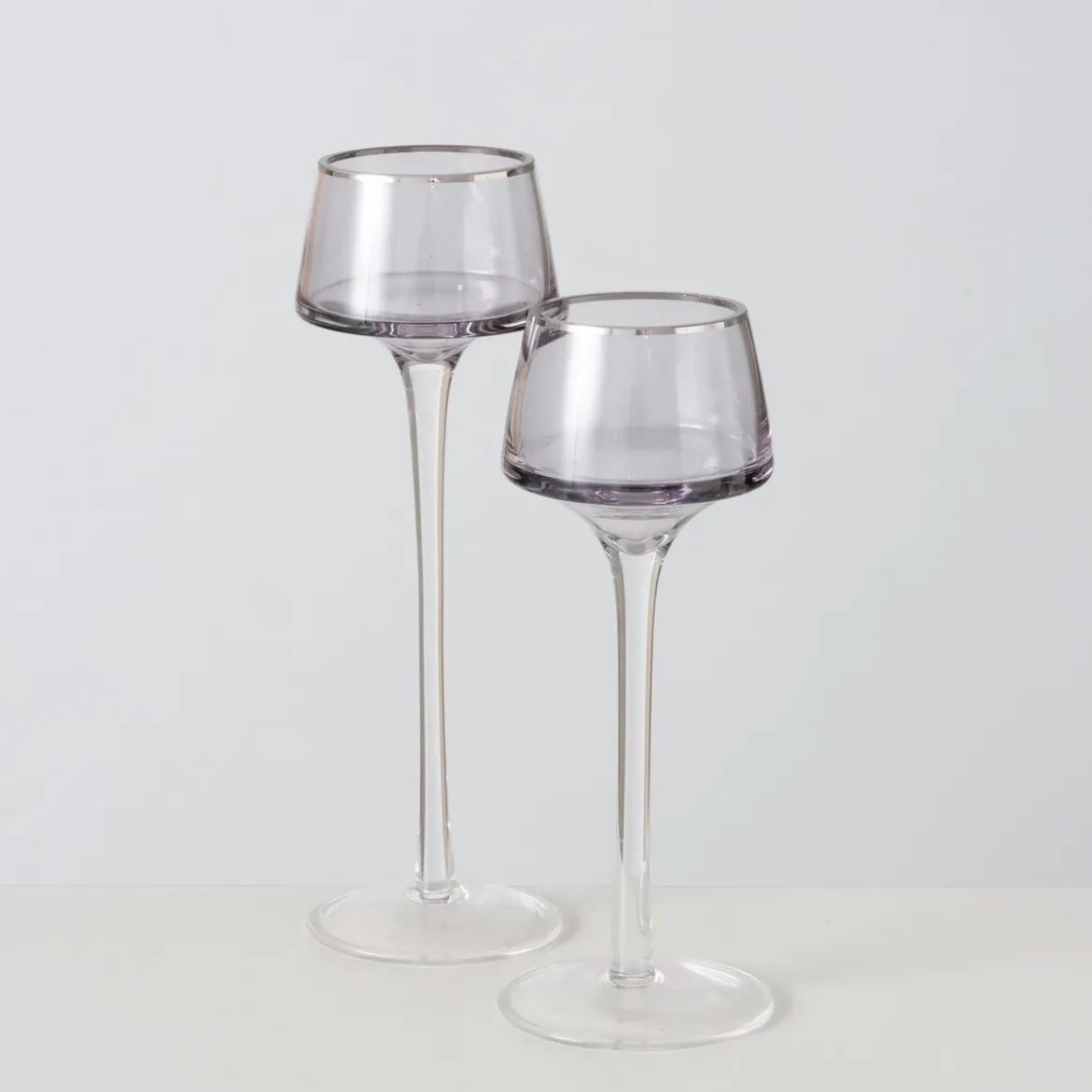 Świeczniki szklane SMOLA, 2 szt. 20-23 cm
