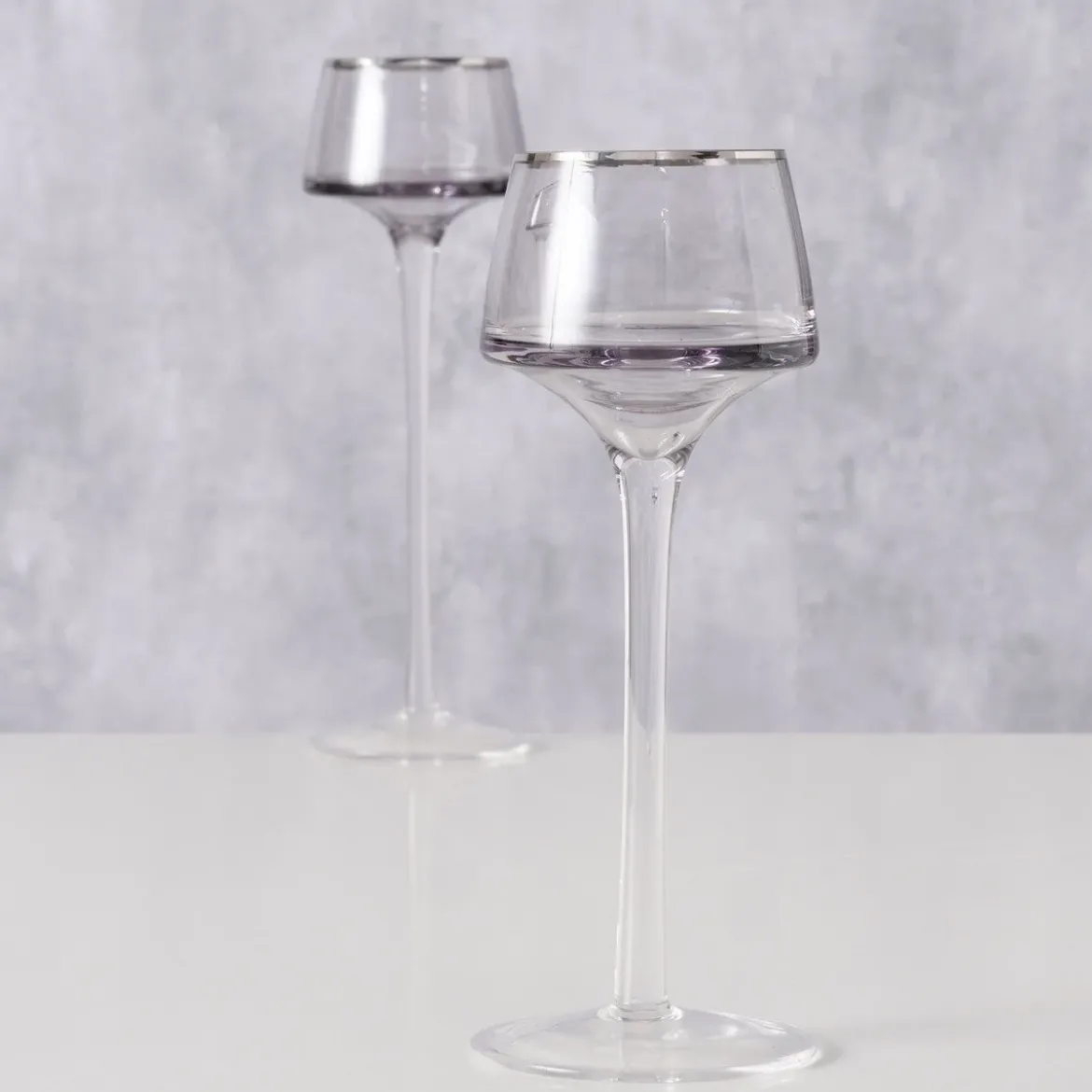 Świeczniki szklane SMOLA, 2 szt. 20-23 cm