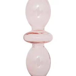 Świecznik na długą świecę, szklany, 25,7 cm