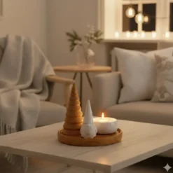 Świecznik na tealight AMIRA z choinką, Ø 13 cm