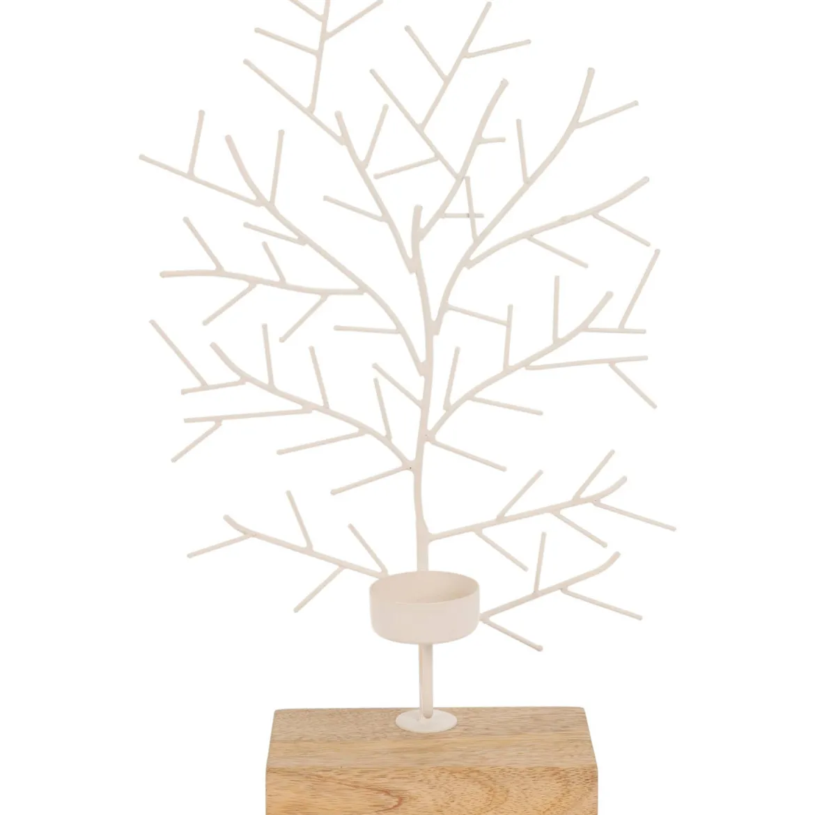Świecznik na tealight, w kształcie drzewa, metalowy, 32 x 22 cm