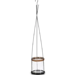 Świecznik szklany cylinder, zawieszany, 15,5 x 85,5 cm