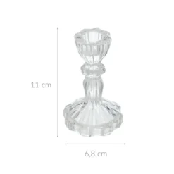 Świecznik szklany, kryształ,11 cm