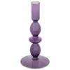 Świecznik szklany purpurowy CRISTAL, 19,5 cm