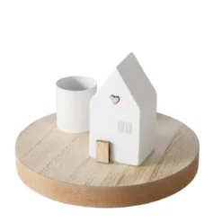 Świecznik z domkiem na podstawce DOMICIL, wys. 6,5 cm
