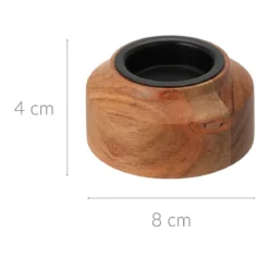 Świecznik z drewna akacjowego, 8 x 4 cm
