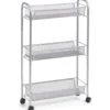 Wielofunkcyjny mobilny organizer do kuchni lub łazienki, 3 siatkowe półki, 4 kółka, materiał metal, marki ZELLER