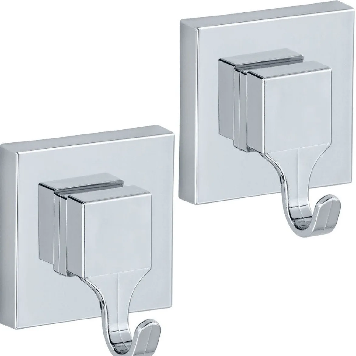 Wieszaki na przyssawki QUADRO, Vacuum-Loc, 2 sztuki w komplecie, WENKO
