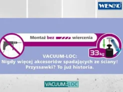 Wieszaki na przyssawki QUADRO, Vacuum-Loc, 2 sztuki w komplecie, WENKO