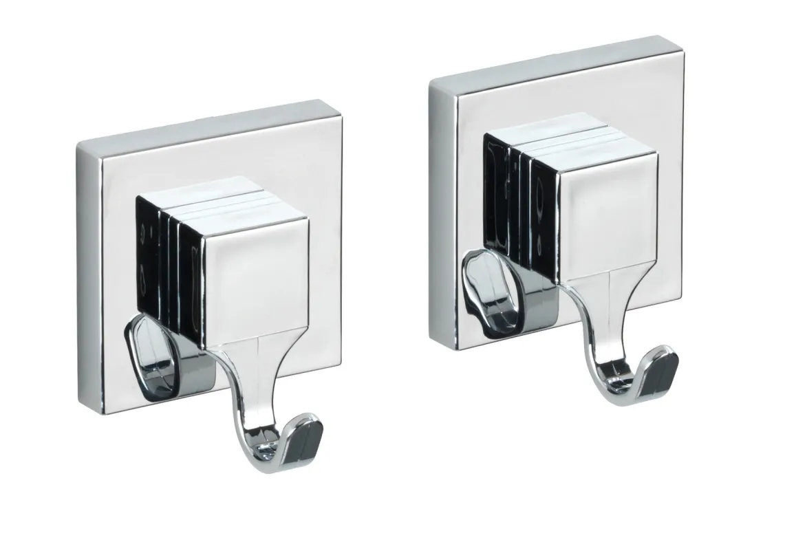 Wieszaki na przyssawki QUADRO, Vacuum-Loc, 2 sztuki w komplecie, WENKO