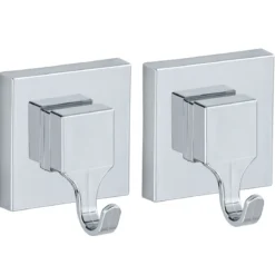 Wieszaki na przyssawki QUADRO, Vacuum-Loc, 2 sztuki w komplecie, WENKO
