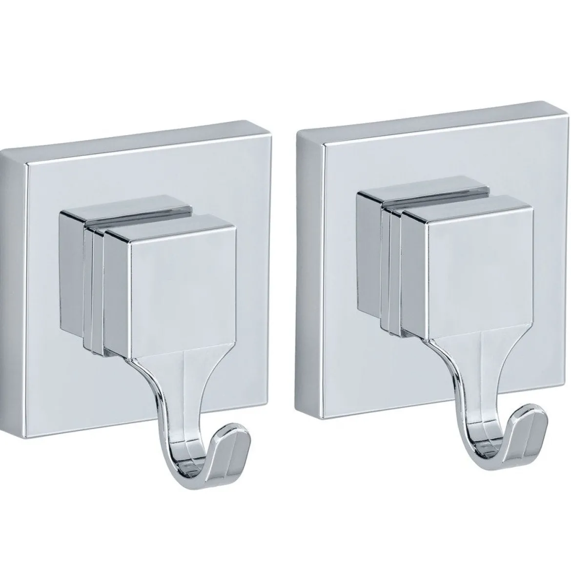 Wieszaki na przyssawki QUADRO, Vacuum-Loc, 2 sztuki w komplecie, WENKO