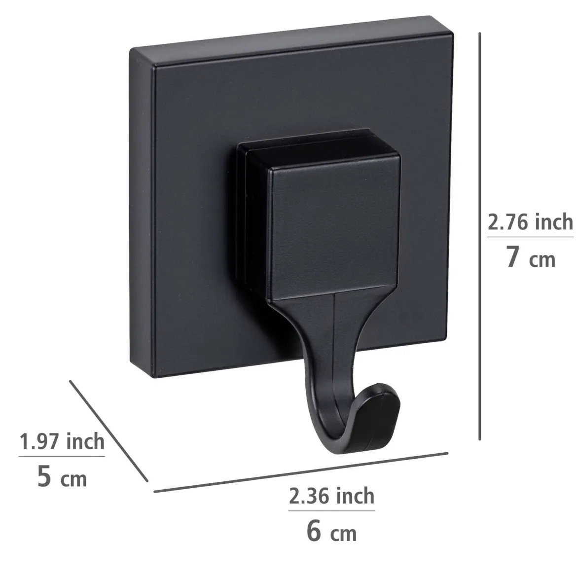 Wieszaki na przyssawki QUADRO, Vacuum-Loc, 2 sztuki w komplecie, WENKO