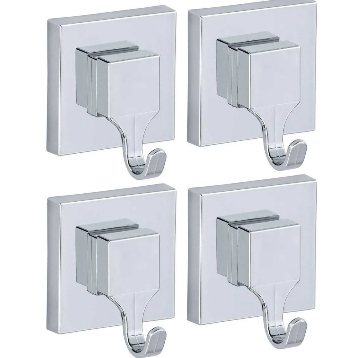 Wieszaki na przyssawki QUADRO, Vacuum-Loc, zestaw 4 sztuk, WENKO