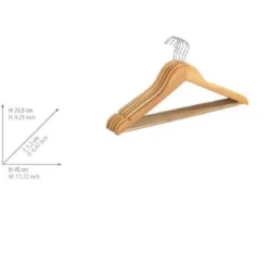 Wieszaki na ubrania ECO profilowane, drewniane, 5 sztuk