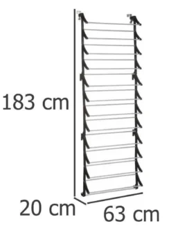 Wieszak na buty, organizer zawieszany na drzwi, 183 x 63 x 20 cm