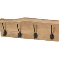 Wieszak na ścianę, 4 metalowe haczyki, 50 cm