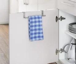 Wieszak na ręczniki regulowany, uchwyt do zawieszenia na drzwi szafki i szuflady, 36-60 cm, WENKO