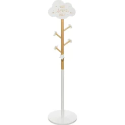 Wieszak na ubrania dla dziecka, MDF, 135,5 cm, z chmurką