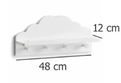 Wieszak na ubrania dziecięce CLOUD z półką, 2w1, ZELLER