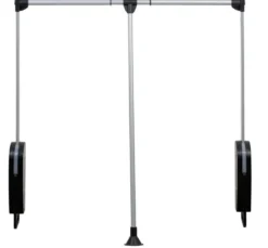 Wieszak na ubrania z teleskopowym drążkiem, opuszczany uchwyt do montażu w szafie - szer. 87 - 130 cm, WENKO