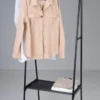 Wieszak stojący na ubrania z szafką na buty, metalowy, 55 - 88 x 45 x 157 cm